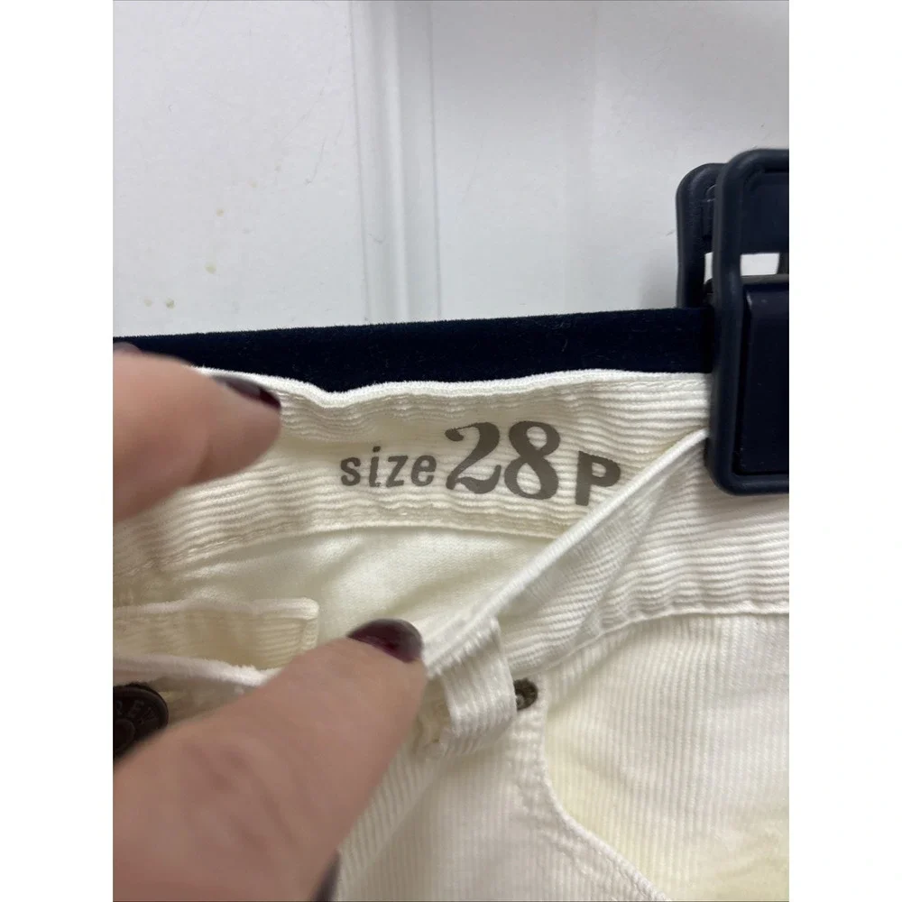 J. Crew‎ Women Size 28 Petite White Courduroy Reid Boot Crop